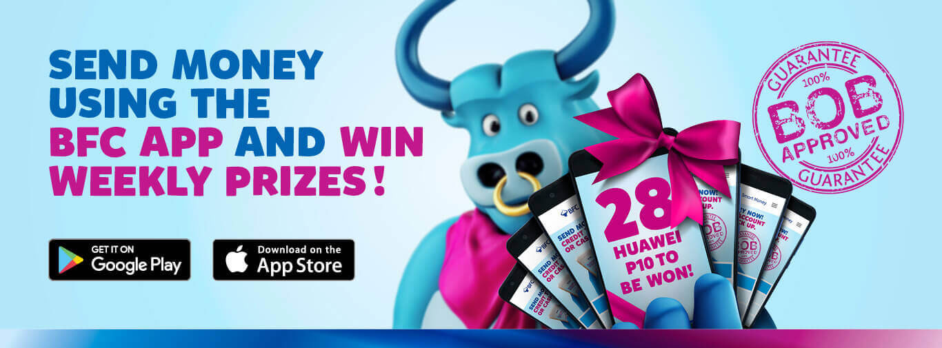 send money using the bfc app and win weekly prizes